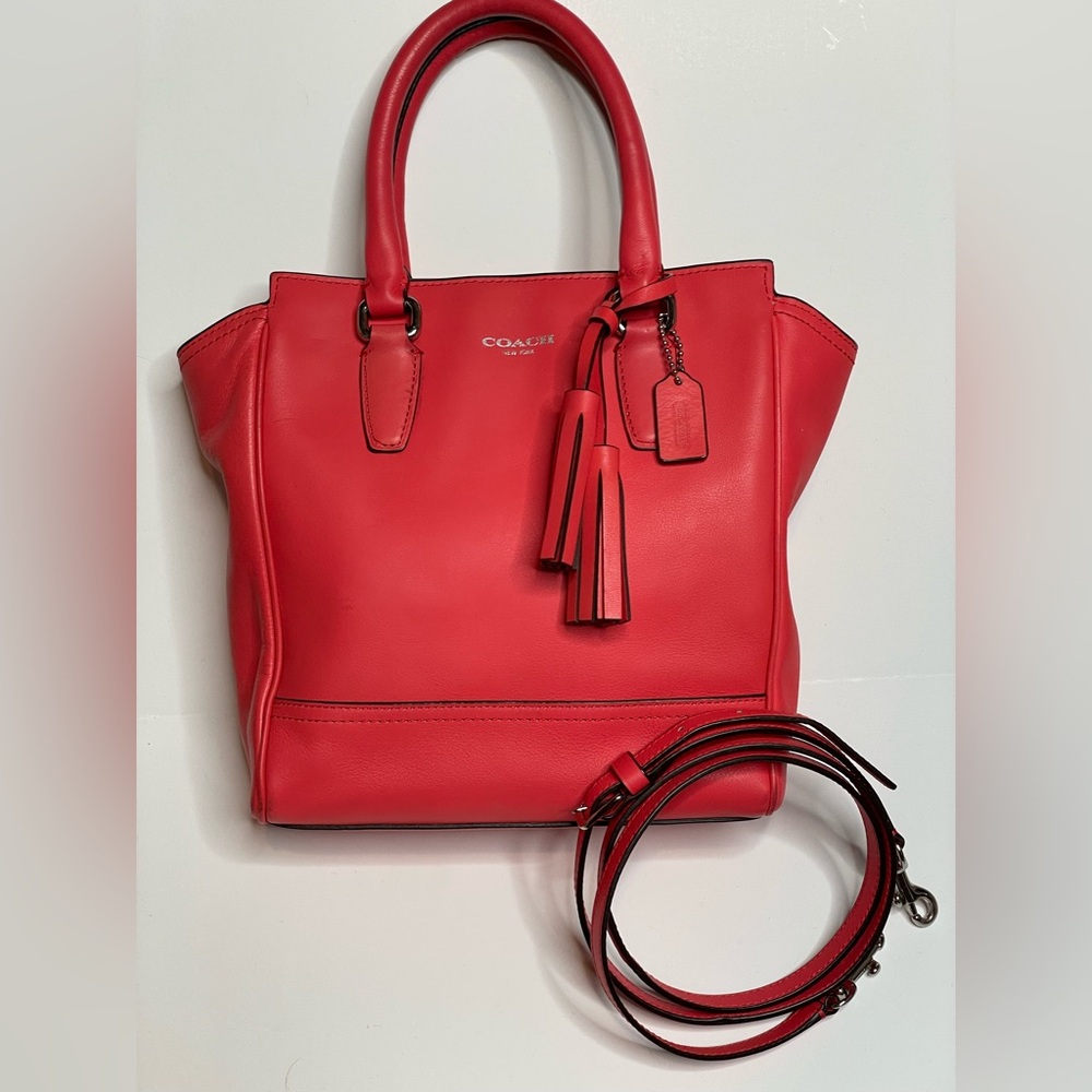 Coach Red Leather Mini Tanner Satchel 2 way includes box and original dust bag